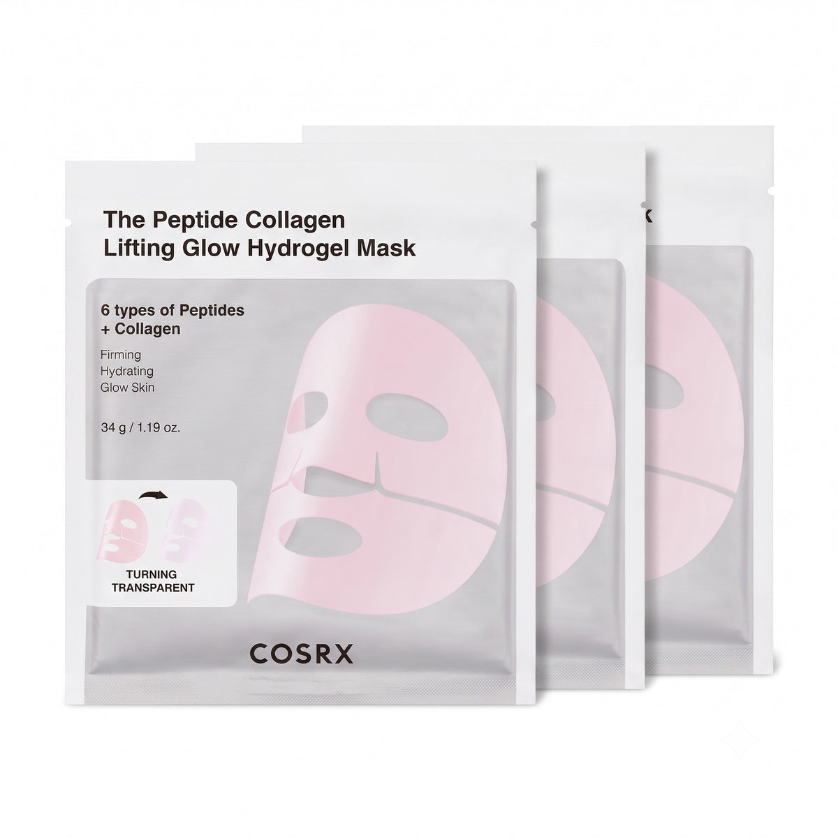 COSRX The Peptide Collagen Lifting Glow Hydrogel Mask 3 Sheets